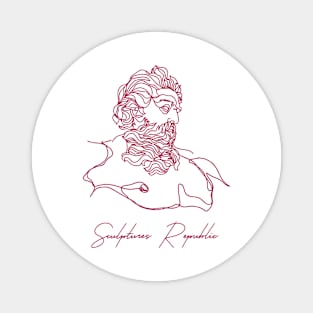 Zeus greek god line-art design Magnet